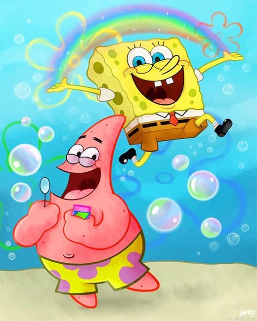 Spongebob and patrick art painting by numbers.jpeg