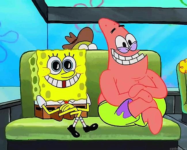 Spongebob and friend painting by numbers.jpeg