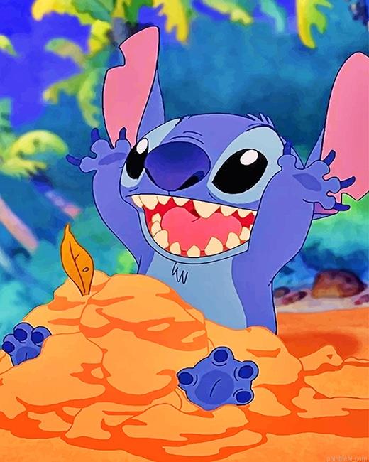 Stitch enjoying his time alone painting by numbers.jpeg