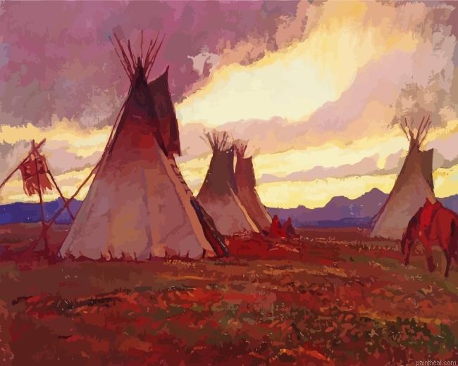 Teepees at sunset painting by numbers.jpeg