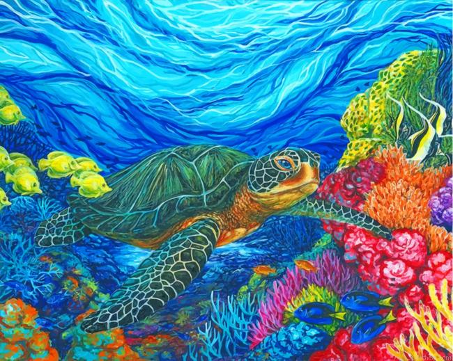 Turtles in coral reef painting by numbers.jpeg