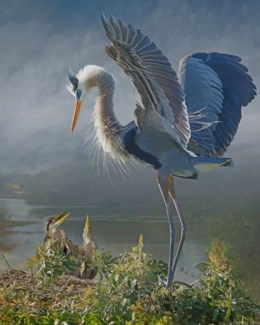 Vintage great blue heron new painting by numbers.jpeg