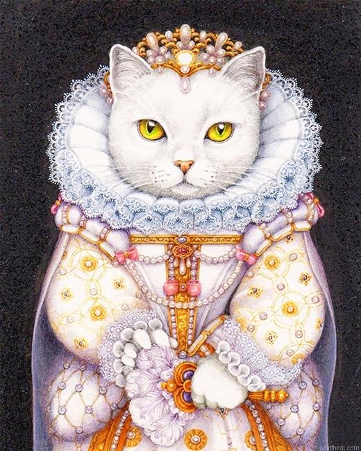 White beautiful cat painting by numbers.jpeg