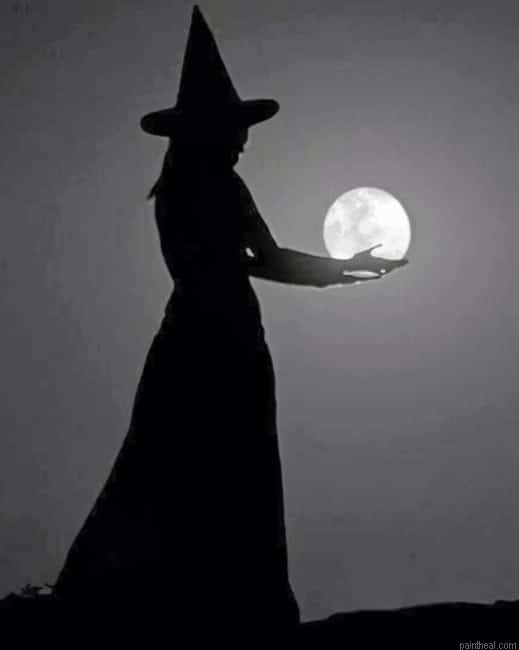 Witch holding the moon women painting by numbers.jpeg