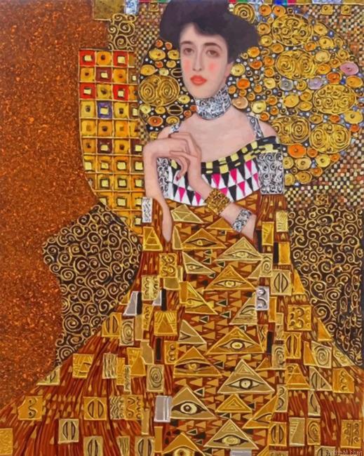 Woman in gold painting by numbers.jpeg