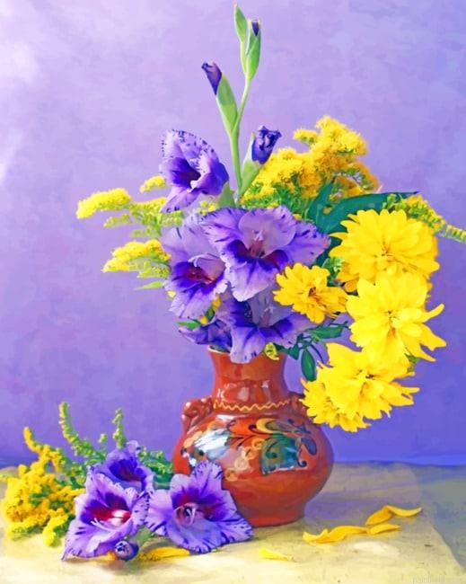 Yellow and purple flowers aesthetic painting by numbers.jpeg