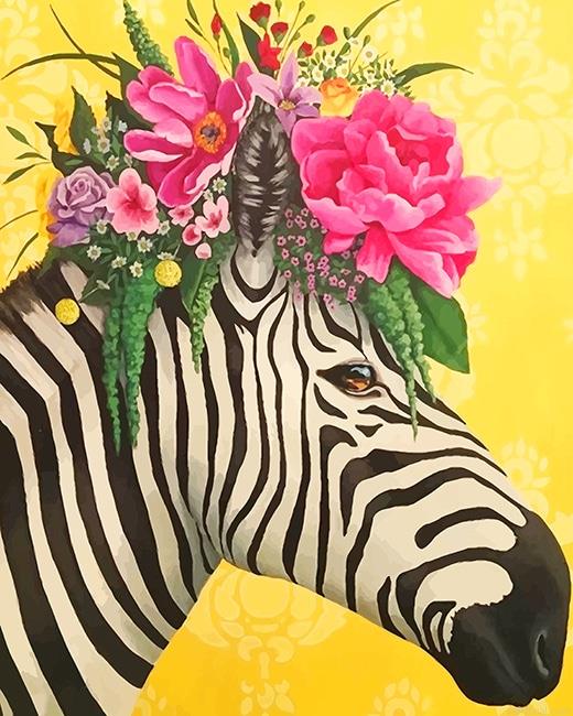 Zebra flowers crown painting by numbers.jpeg