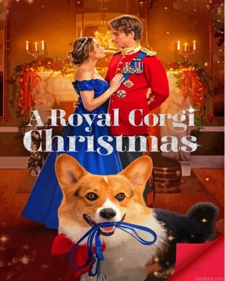 A royal corgi christmas poster painting by numbers.jpeg