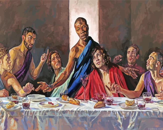 Abstract black last supper painting by numbers.jpeg