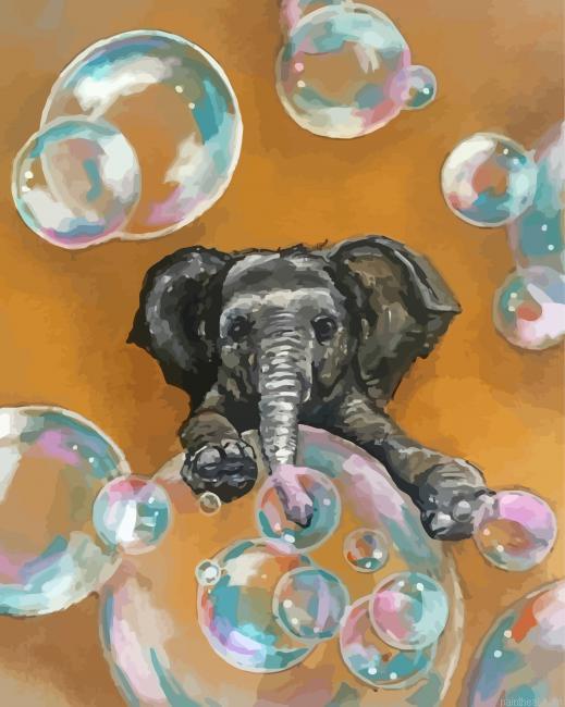 Abstract elephant blowing bubbles painting by numbers.jpeg
