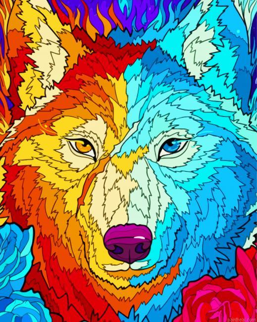 Abstract fire ice wolves painting by numbers.jpeg