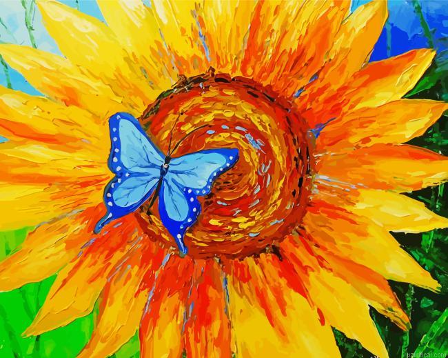 Abstract sunflower butterfly painting by numbers.jpeg