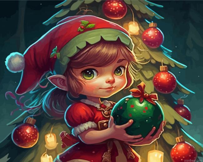 Adorable christmas elf painting by numbers.jpeg