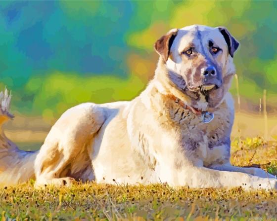 Aesthetic anatolian shepherd dog painting by numbers.jpeg