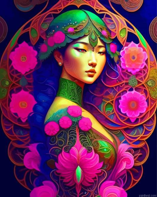 Aesthetic asian floral lady painting by numbers.jpeg