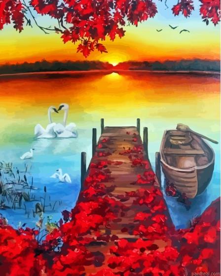 Aesthetic autumn boat painting by numbers.jpeg