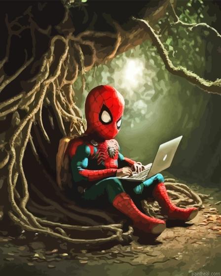 Aesthetic baby spiderman painting by numbers.jpeg