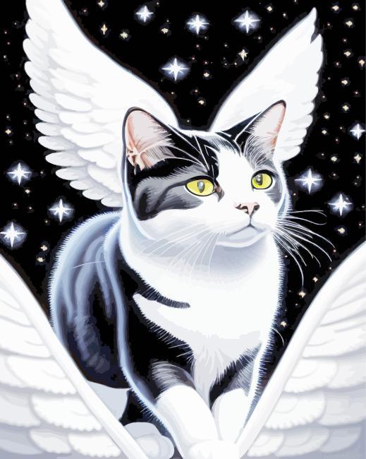 Aesthetic cat with wings painting by numbers.jpeg