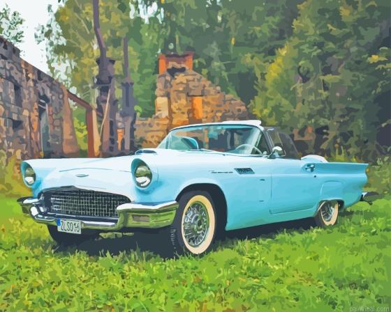 Aesthetic ford thunderbird painting by numbers.jpeg