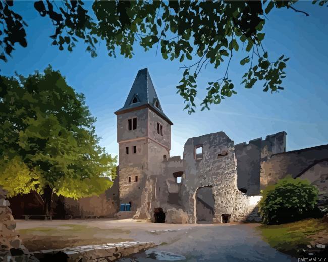 Aesthetic frankenstein castle painting by numbers.jpeg