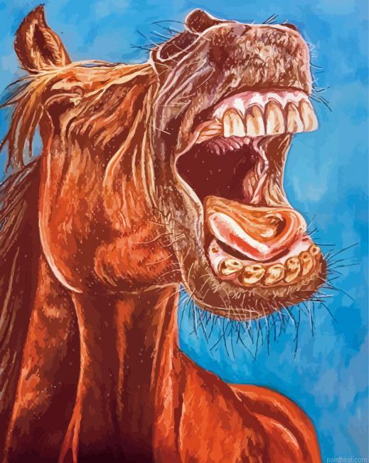 Aesthetic laughing horse painting by numbers.jpeg