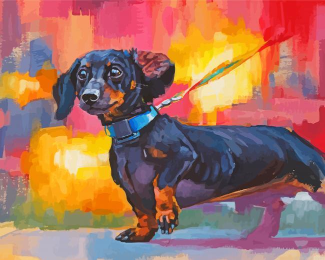 Aesthetic miniture dashund dog painting by numbers.jpeg
