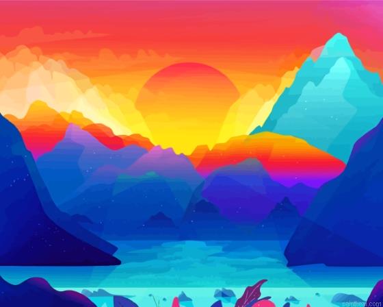 Aesthetic mountain painting by numbers.jpeg