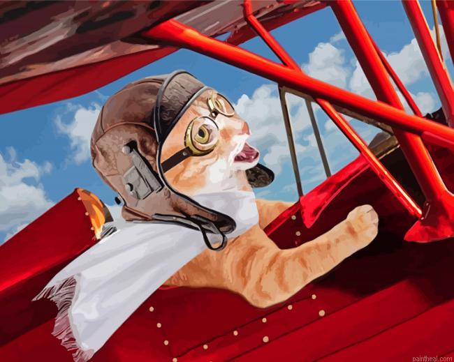 Aesthetic pilot cat painting by numbers.jpeg