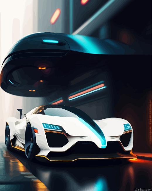 Aesthetic white car painting by numbers.jpeg