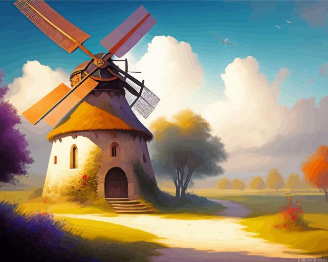Aesthetic windmill painting by numbers.jpeg