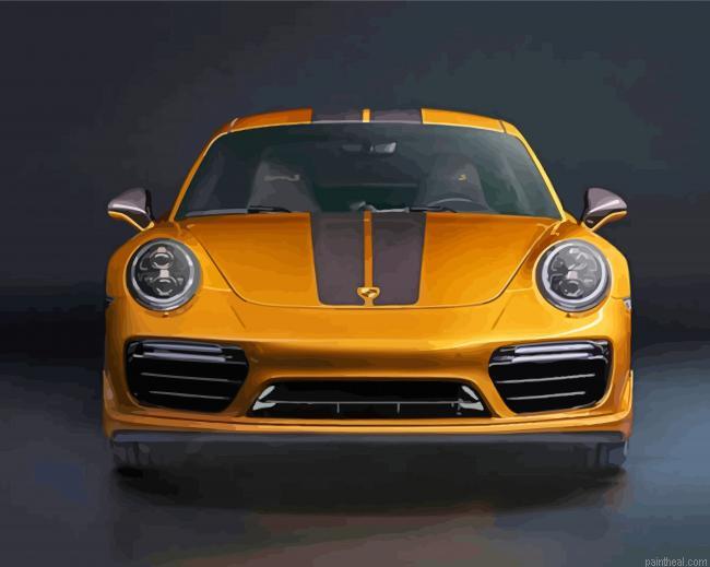 Aesthetic yellow porsche painting by numbers.jpeg