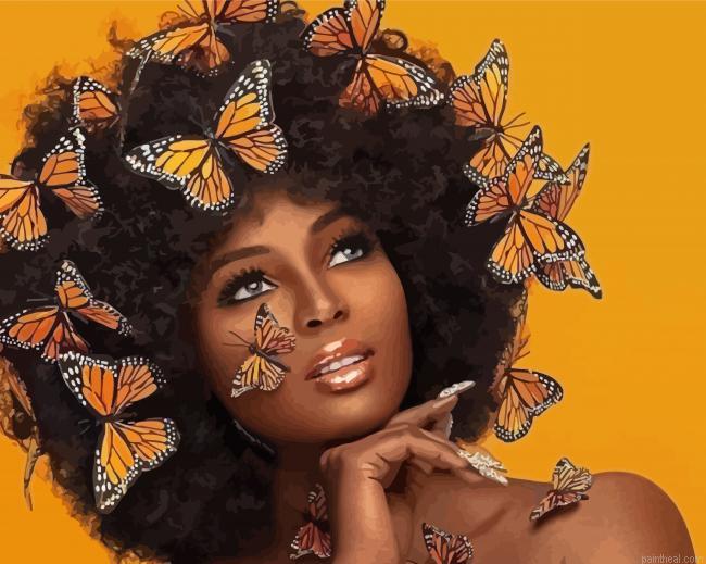 Afro black woman butterfly painting by numbers.jpeg
