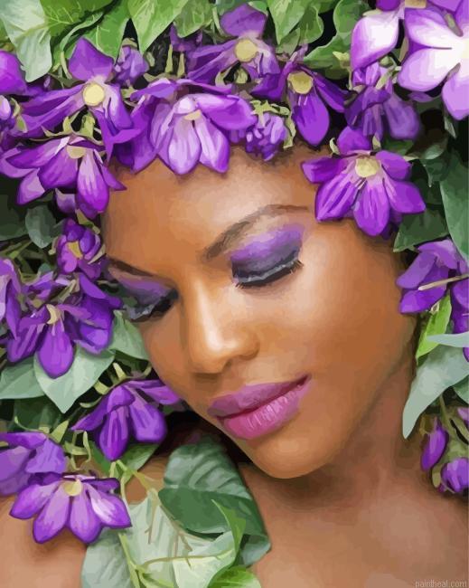 Afro girl flowers painting by numbers.jpeg