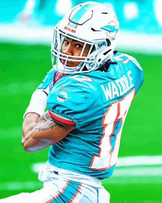 American football jaylen waddle painting by numbers.jpeg