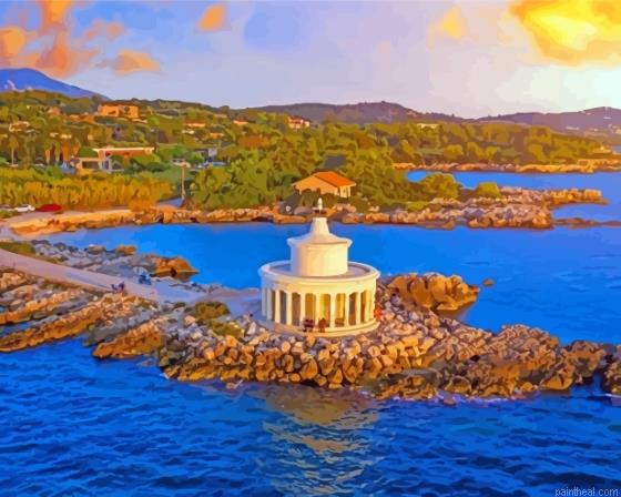 Argostoli greece lighthouse view painting by numbers.jpeg
