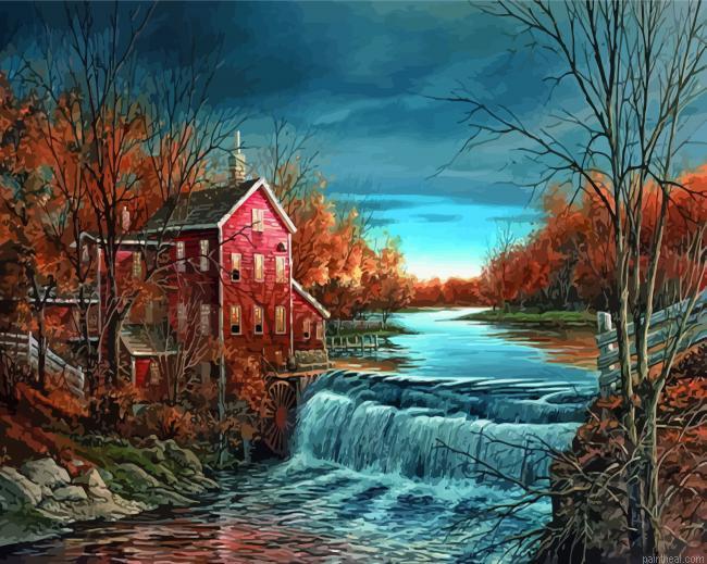 Autumn waterfall house painting by numbers.jpeg