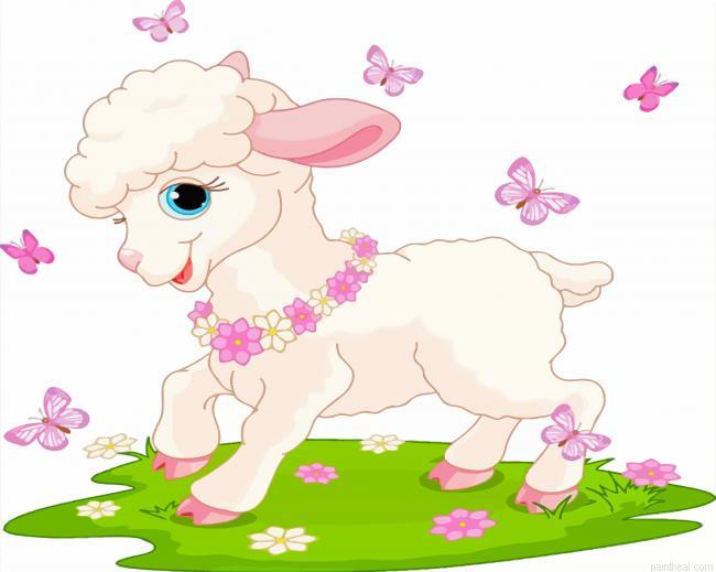 Baby lamb and butterflies painting by numbers.jpeg