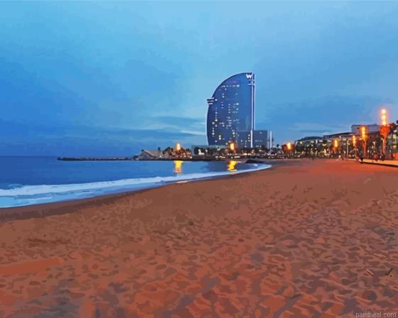 Barcelona beach at night painting by numbers.jpeg