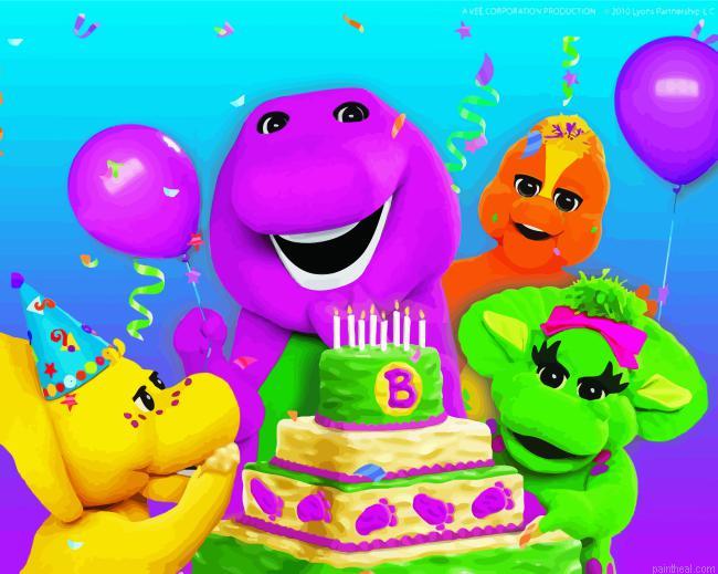 Barney the dinosaur birthday painting by numbers.jpeg