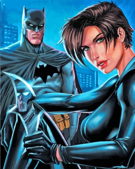 Batman with catwoman painting by numbers.jpeg