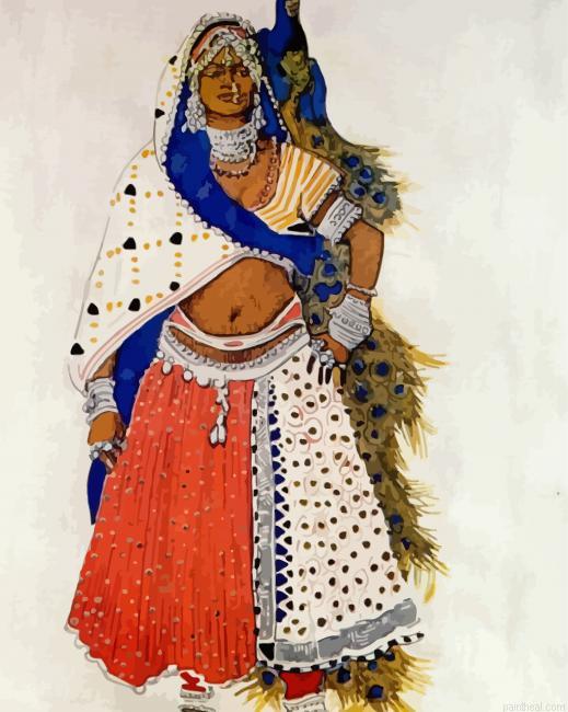 Bayedere with peacock by leon bakst painting by numbers.jpeg