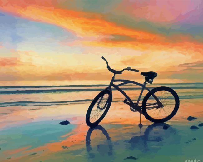 Beach bike sunset time painting by numbers.jpeg