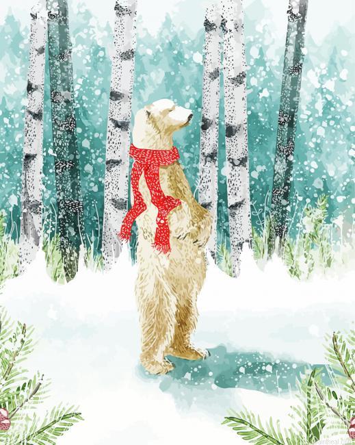 Bear in snow winter painting by numbers.jpeg