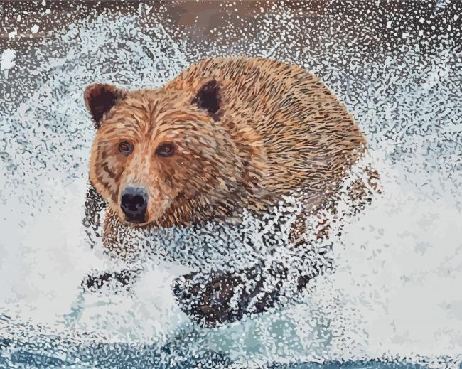 Bear running in water painting by numbers.jpeg