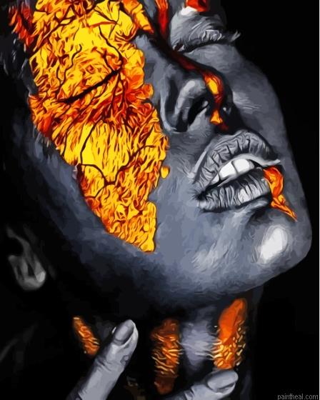 Black and gold lady painting by numbers.jpeg