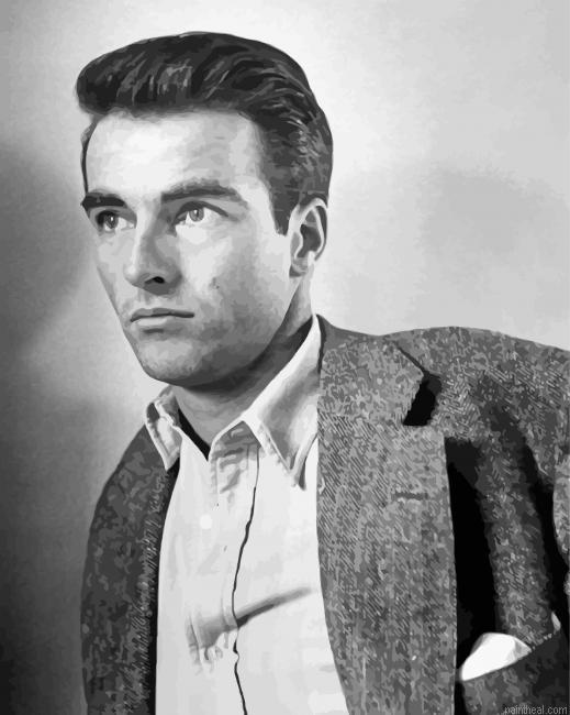 Black and white montgomery clift actor painting by numbers.jpeg