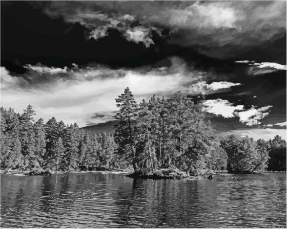 Black and white moosehead lake maine landscape painting by numbers.jpeg