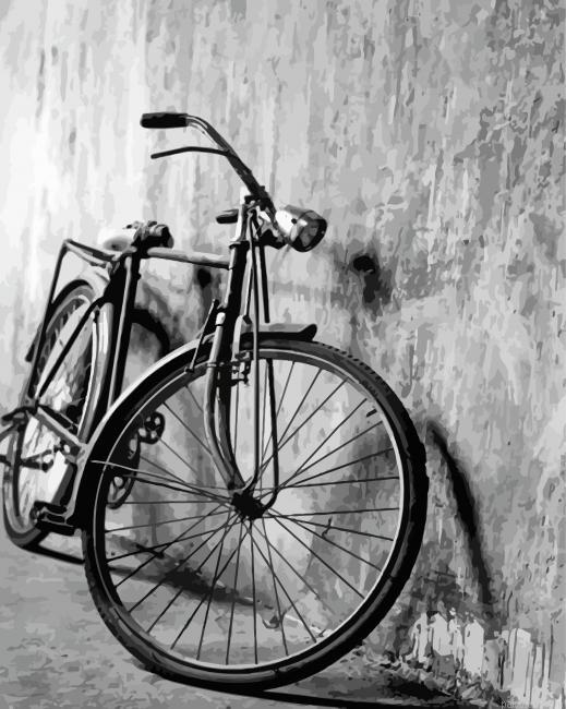 Black and white old bike painting by numbers.jpeg