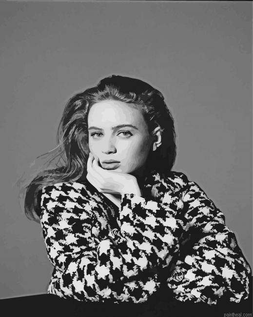Black and white sadie sink painting by numbers.jpeg