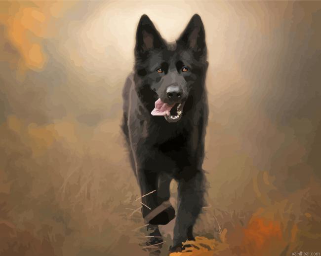 Black german shepherd puppy painting by numbers.jpeg